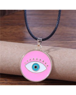 Halloween Fashion Unique Evil Eye Rope Wholesale Costume Necklace - Pink