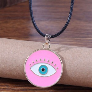 Halloween Fashion Unique Evil Eye Rope Wholesale Costume Necklace - Pink