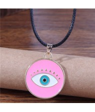 Halloween Fashion Unique Evil Eye Rope Wholesale Costume Necklace - Pink