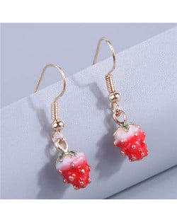 Minimalist Design Strawberry Pendant Fruit Theme Wholesale Fashion Earrings