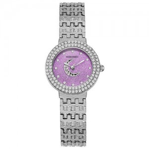 Shining Starry and Moon Design Elegant Fashion Women Wholesale Watch - Violet