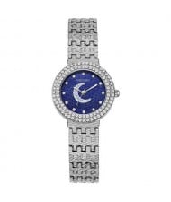 Shining Starry and Moon Design Elegant Fashion Women Wholesale Watch - Blue