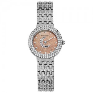 Shining Starry and Moon Design Elegant Fashion Women Wholesale Watch - Champagne