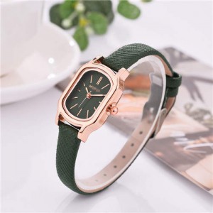 Korean Style Vintage Belt Square Simple Fashion Women Popular Wholesale Watch - Green