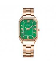 Korean Fashion Business Style Rose Gold Steel Band Women Wholesale Watch - Green