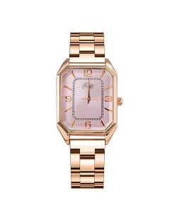 Korean Fashion Business Style Rose Gold Steel Band Women Wholesale Watch - Pink