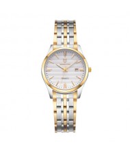 Business Style Classic Stainless Steel Chain Women Watch - Golden with Silver