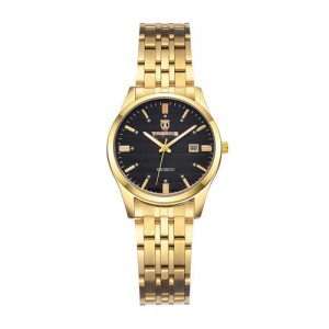 Business Style Classic Stainless Steel Chain Women Watch - Golden with Black