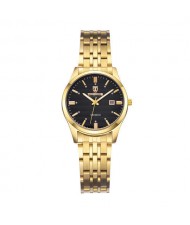 Business Style Classic Stainless Steel Chain Women Watch - Golden with Black
