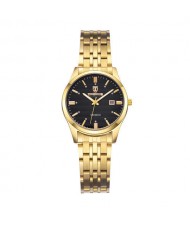 Business Style Classic Stainless Steel Chain Women Watch - Golden with Black