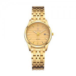 Business Style Classic Stainless Steel Chain Women Watch - Golden