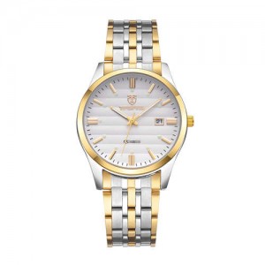 Business Style Classic Stainless Steel Chain Man Watch - Golden with Silver
