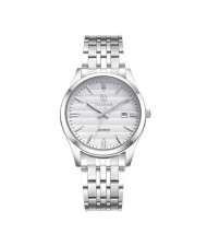 Business Style Classic Stainless Steel Chain Man Watch - Silver