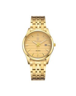 Business Style Classic Stainless Steel Chain Man Watch - Golden