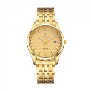 Business Style Classic Stainless Steel Chain Man Watch - Golden