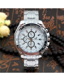 Classic Sport Style Exaggerated Big Dial Man Watch - White