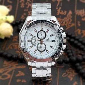 Classic Sport Style Exaggerated Big Dial Man Watch - White