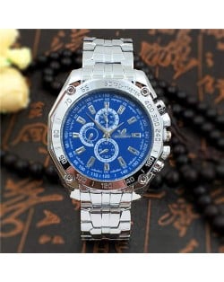 Classic Sport Style Exaggerated Big Dial Man Watch - Blue