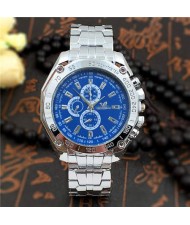 Classic Sport Style Exaggerated Big Dial Man Watch - Blue