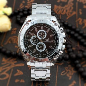 Classic Sport Style Exaggerated Big Dial Man Watch - Black