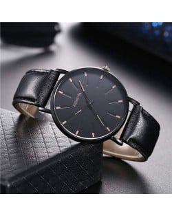 Korean Fashion Simple Design Belt Man Wholesale Watch - Black with Khaki