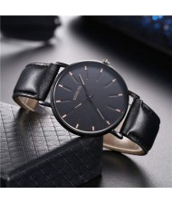 Korean Fashion Simple Design Belt Man Wholesale Watch - Black with Khaki