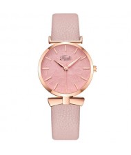 Leaf Texture Surface Minimalist Fashion Women Wholesale Watch - Pink