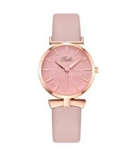 Leaf Texture Surface Minimalist Fashion Women Wholesale Watch - Pink