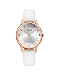 Prismatic Glass Cover Women Minimalist Fashion Wholesale Watch - White