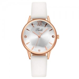Prismatic Glass Cover Women Minimalist Fashion Wholesale Watch - White