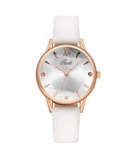 Prismatic Glass Cover Women Minimalist Fashion Wholesale Watch - White