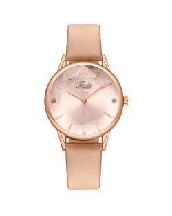 Prismatic Glass Cover Women Minimalist Fashion Wholesale Watch - Pink