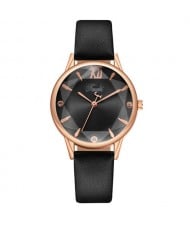 Prismatic Glass Cover Women Minimalist Fashion Wholesale Watch - Black