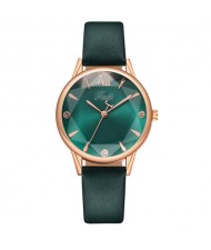 Prismatic Glass Cover Women Minimalist Fashion Wholesale Watch - Green