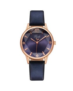 Prismatic Glass Cover Women Minimalist Fashion Wholesale Watch - Blue