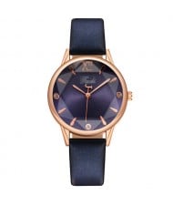 Prismatic Glass Cover Women Minimalist Fashion Wholesale Watch - Blue