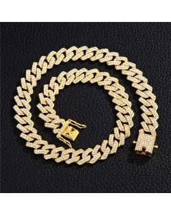Rhombus Cuban Chain Hip-hop Cool Fashion Wholesale Necklace - Golden