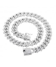 Rhombus Cuban Chain Hip-hop Cool Fashion Wholesale Necklace - Silver