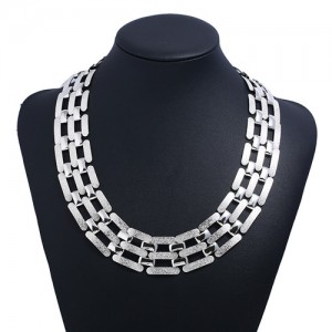 Alloy Grind Arenaceous Design Hollow-out Fashion Wholesale Necklace - Silver