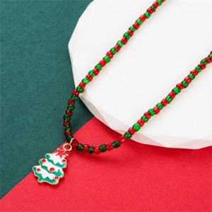 Christmas Accessories Red and Green Beads Fashion Wholesale Necklace