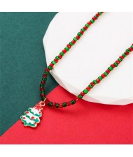 Christmas Accessories Red and Green Beads Fashion Wholesale Necklace