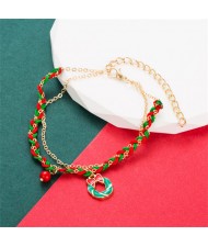 Christmas Accessories Red and White Beads Fashion Wholesale Bracelet - Wreath