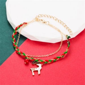 High Quality Fashion Weaving Wholesale Christmas Bracelet - Elk