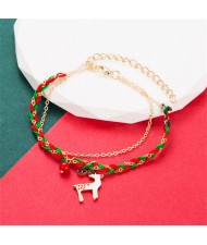 High Quality Fashion Weaving Wholesale Christmas Bracelet - Elk