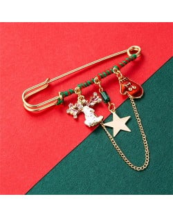 Christmas Accessories Colorful Oil-spot Glaze Santa Claus and Wreaths High Fashion Women Brooch