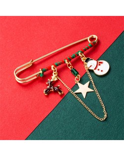 Christmas Accessories Colorful Oil-spot Glaze Wreath and Glove High Fashion Women Brooch