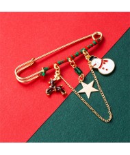 Christmas Accessories Colorful Oil-spot Glaze Wreath and Glove High Fashion Women Brooch