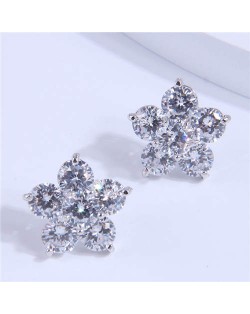 Fashion Sweet Snowflake Elegant Women Wholesale Stud Earrings