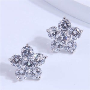 Fashion Sweet Snowflake Elegant Women Wholesale Stud Earrings