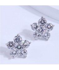 Fashion Sweet Snowflake Elegant Women Wholesale Stud Earrings